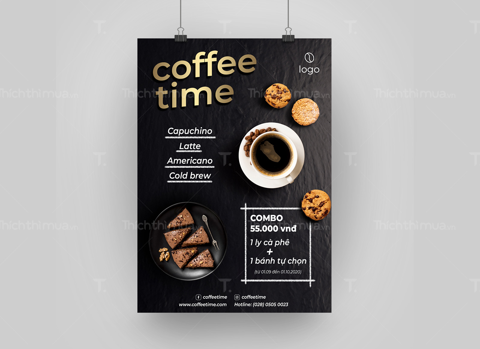 Poster khuyến mãi cà phê